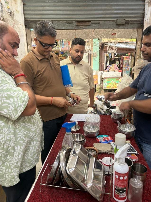 Physical verification of steel utensils during procurement