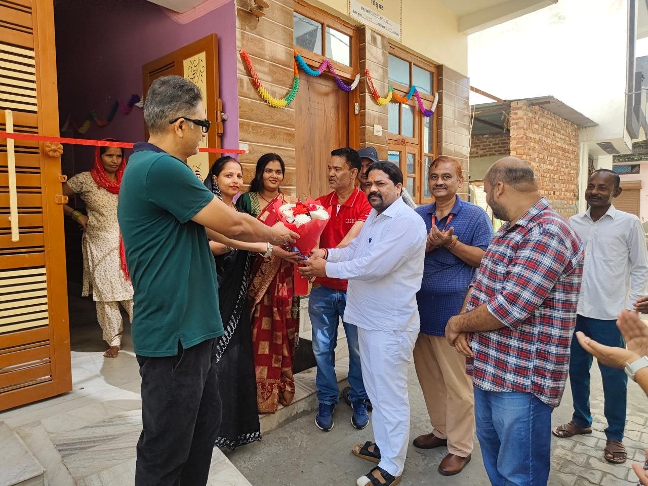 Ribbon cutting at the inauguration of the first Shishu Ghar, Ward 14