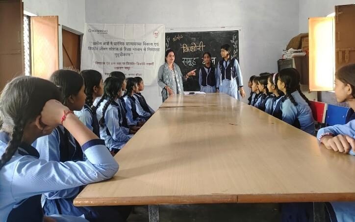 Adolescent girls in a peer group session